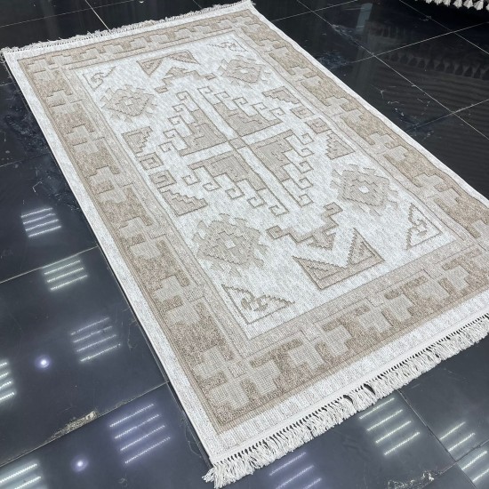 سجاد خيش تركي اوكفيل OH363A بيج غامق كريم مقاس 250*350