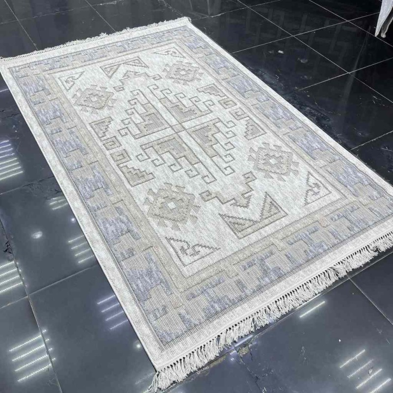 سجاد خيش تركي اوكفيل OH363A رصاصي كريم مقاس 150*230