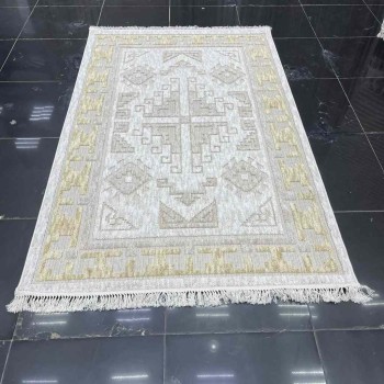 سجاد خيش تركي اوكفيل OH363A ذهبي كريم مقاس 80*150
