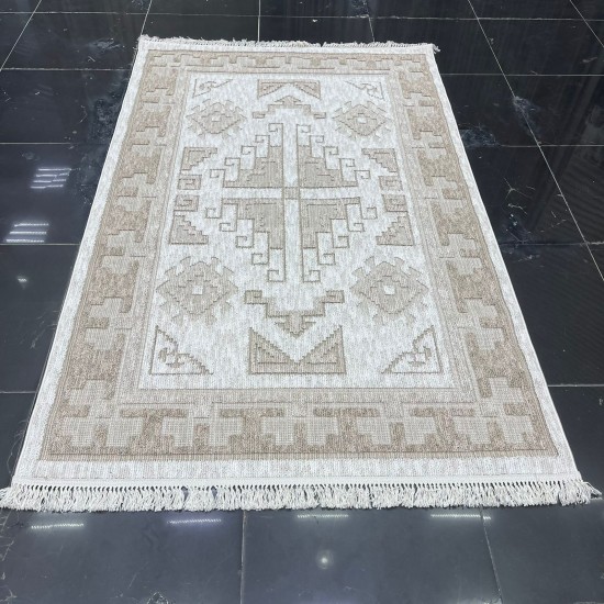 سجاد خيش تركي اوكفيل OH363A بيج غامق كريم مقاس 250*350