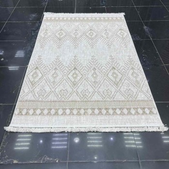 سجاد خيش تركي اوكفيل OF989A ذهبي كريم مقاس 300*400
