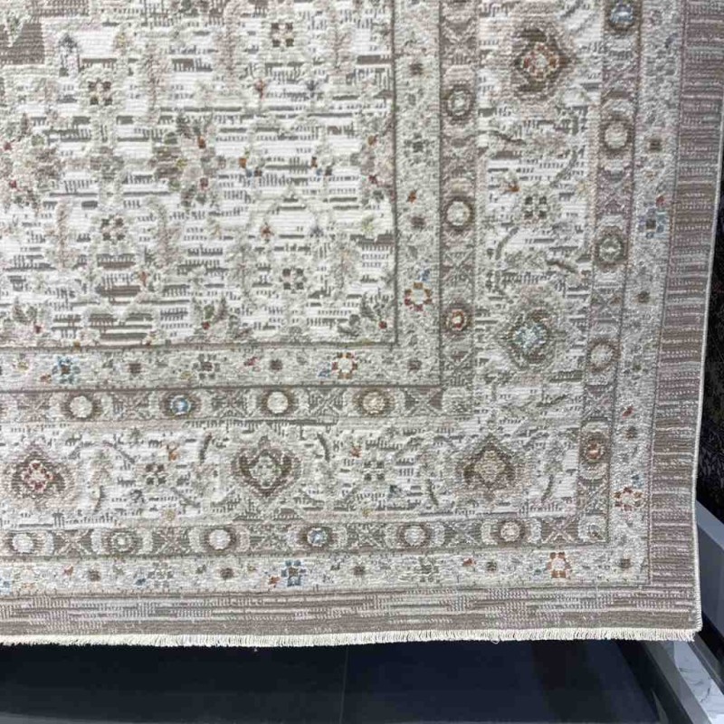 سجاد تركي بوهيمي اورنات AA034B بيج مقاس 80*150