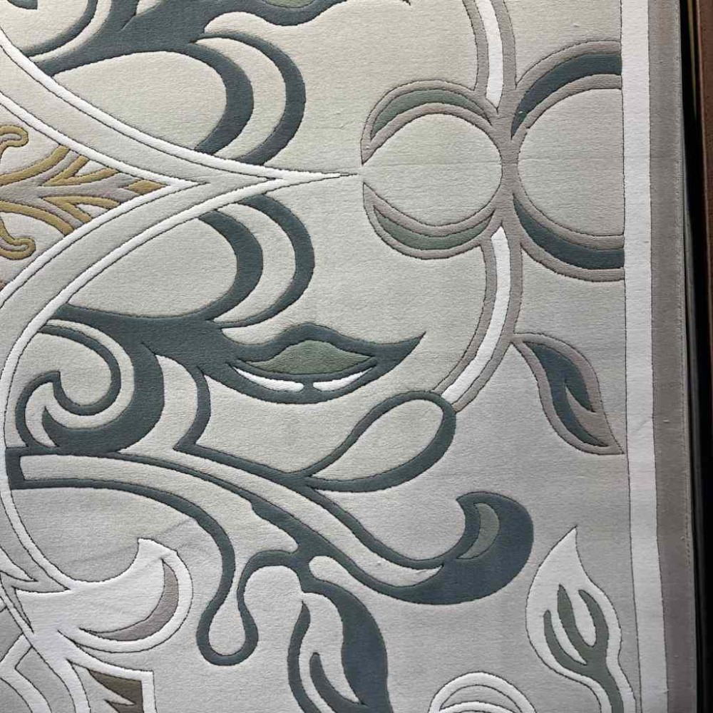 سجاد تركي بالاس S0190A  ابيض رصاصي مقاس 400*400