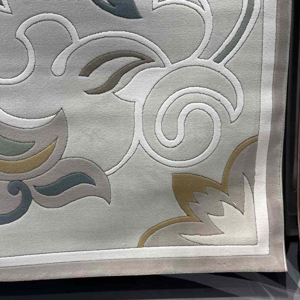 سجاد تركي بالاس S0190A  ابيض رصاصي مقاس 400*400