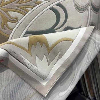 سجاد تركي بالاس S0190A  ابيض رصاصي مقاس 400*600