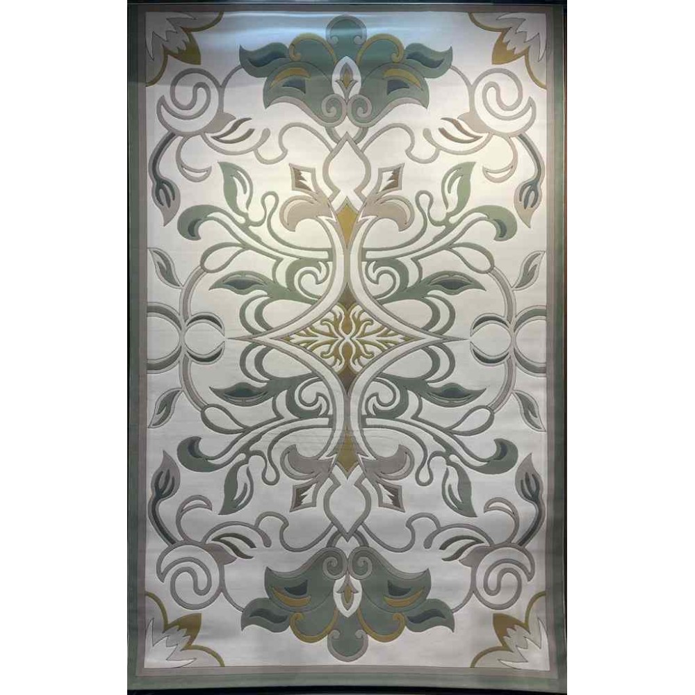 سجاد تركي بالاس S0190A  ابيض اخضر مقاس 400*400