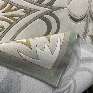 سجاد تركي بالاس S0190A  ابيض اخضر مقاس 400*600