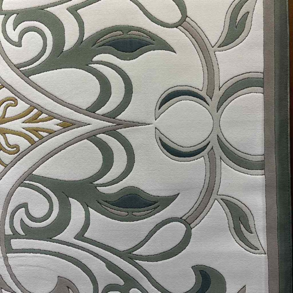 سجاد تركي بالاس S0190A  ابيض اخضر مقاس 400*400
