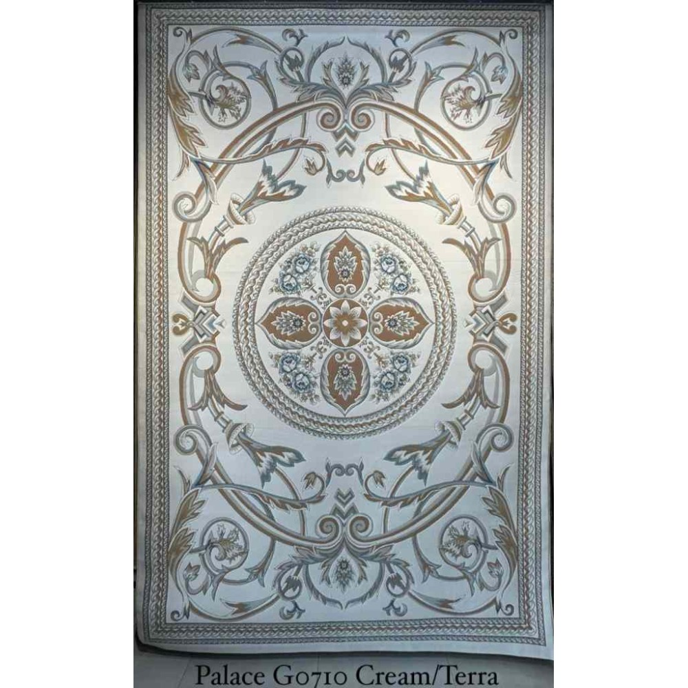 سجاد تركي بالاس G0710 كلاسيك نقش ملكي قصور سميك ناعم كريم تيرا مقاس 100*400