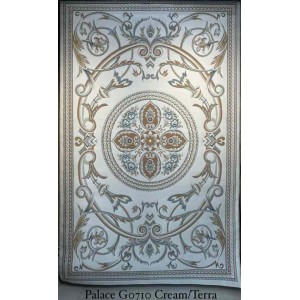 سجاد تركي بالاس G0710 كلاسيك نقش ملكي قصور سميك ناعم كريم تيرا مقاس 100*400