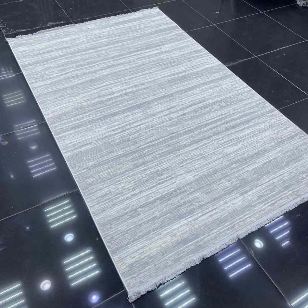 سجاد بيرل تركي 26815A رصاصي ابيض مقاس 100*200