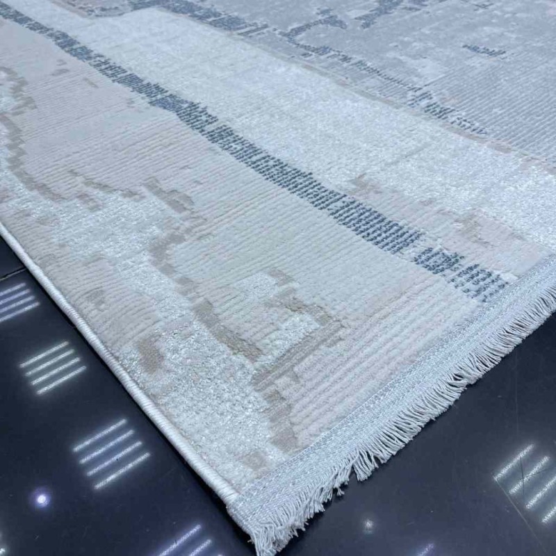 سجاد بيرل تركي 28627A كريم سماوي مقاس 150*230