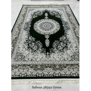 سجاد تركي صفوان كلاسيك سميك ناعم 38592 اخضر مقاس 100*400