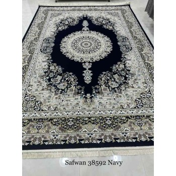 سجاد تركي صفوان كلاسيك سميك ناعم 38592 كحلي مقاس 250*350