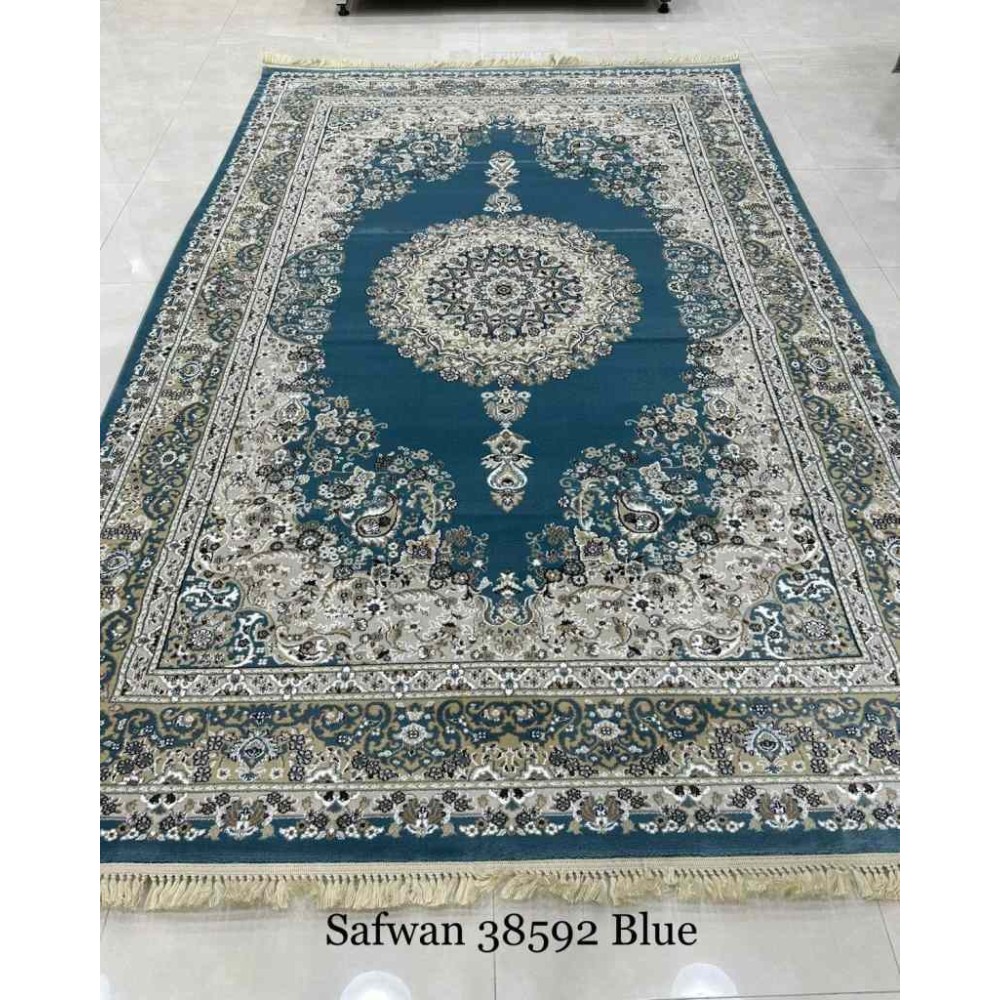 سجاد تركي صفوان كلاسيك سميك ناعم 38592 سماوي مقاس 100*200