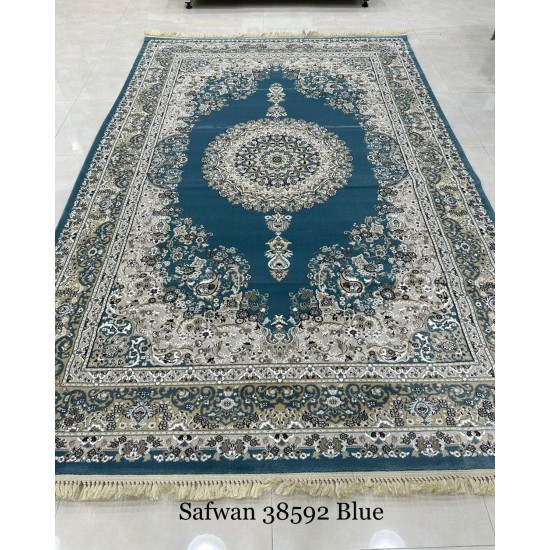 سجاد تركي صفوان كلاسيك سميك ناعم 38592 سماوي مقاس 250*350