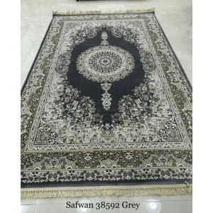 سجاد تركي صفوان كلاسيك سميك ناعم 38592 رصاصي مقاس 100*400