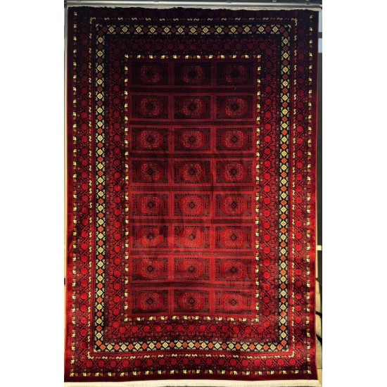 Turkish Samarqand Afghan Pattern Carpet 40413A Red Size 150*230