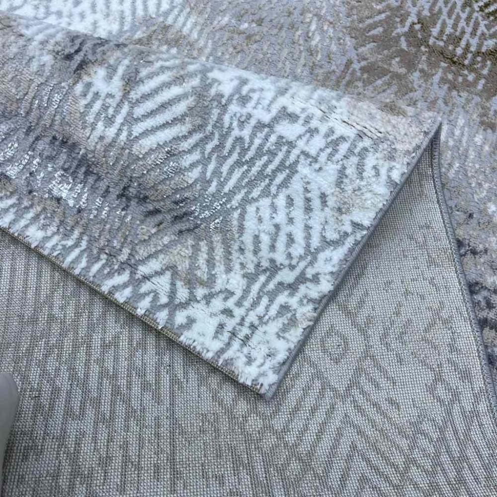 سجاد الماس تركي مودرن 30020A رصاصي ذهبي 150*220