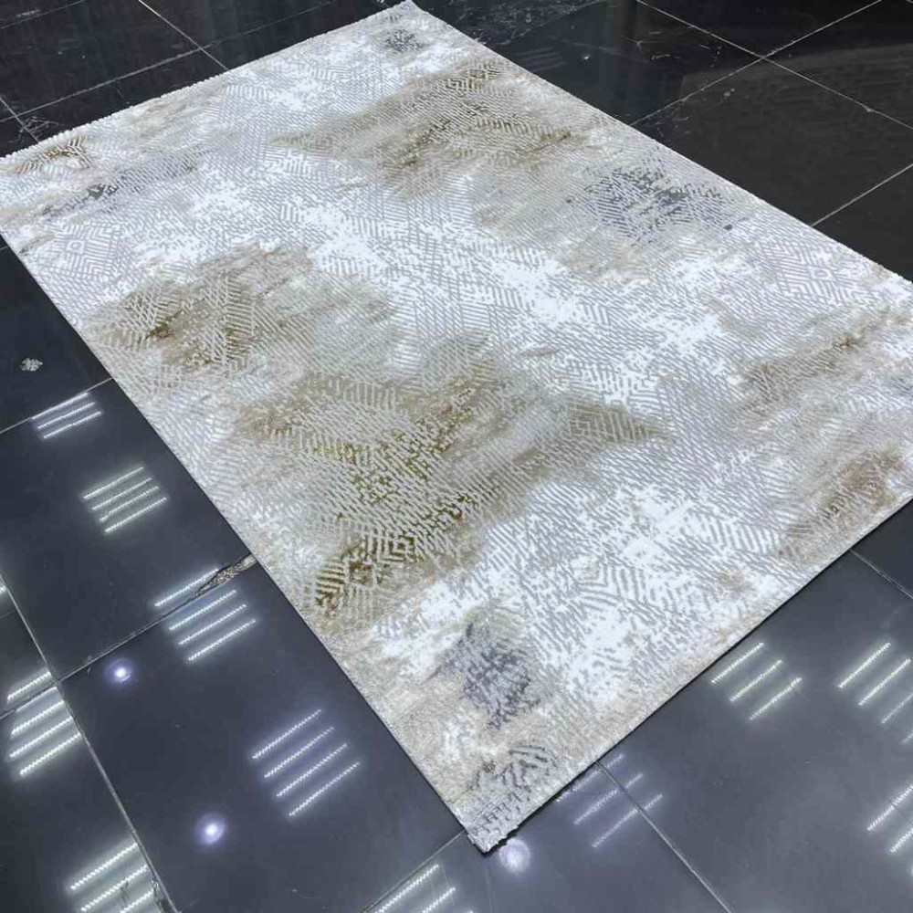 سجاد الماس تركي مودرن 30020A رصاصي ذهبي 150*220