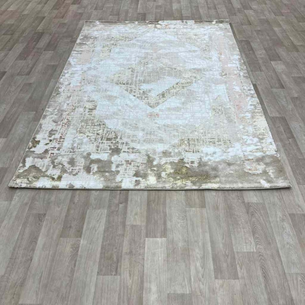 سجاد الماس تركي مودرن 30009A كريم برتقالي 150*220