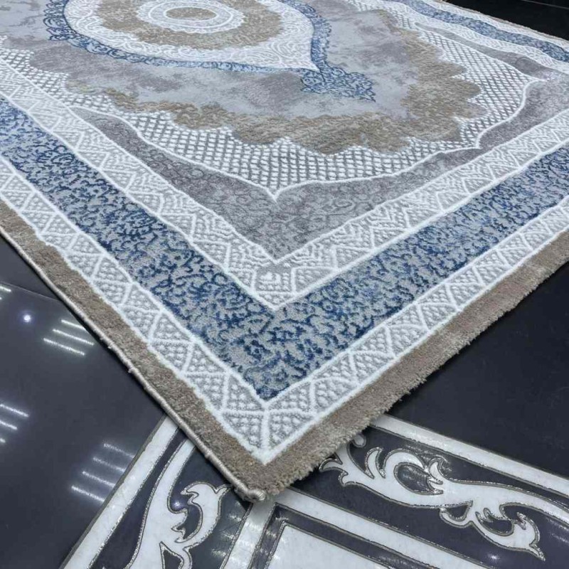 سجاد الماس تركي مودرن 30055B رمادي ازرق 100*300 سجاد الماس تركي مودرن 30055B رمادي ازرق 100*300