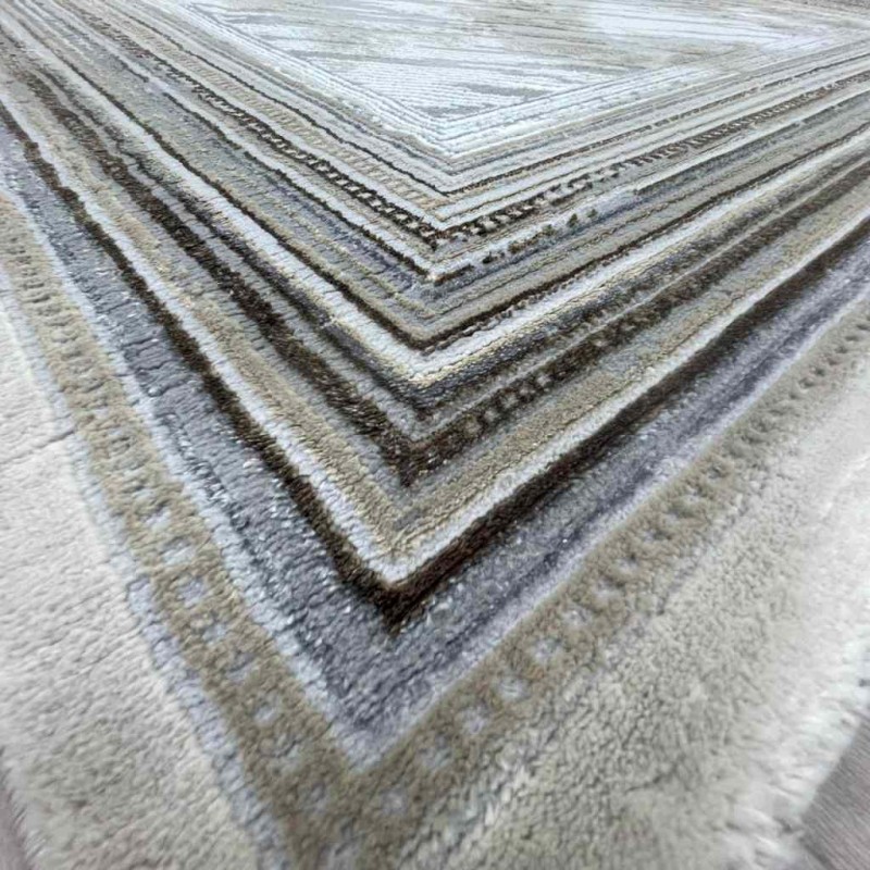 سجاد الماس تركي مودرن 30095 رصاصي بني 250*350