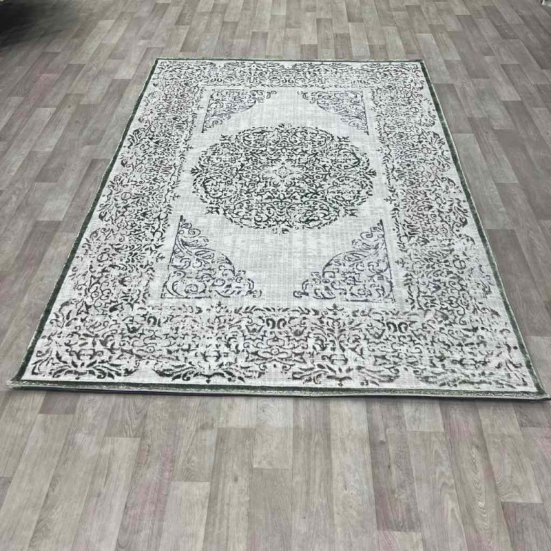 سجاد تركي حديث الماس 35007A بيج أخضر مقاس 150*220