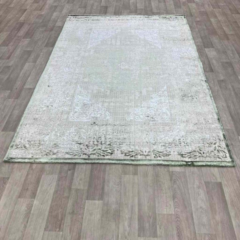 سجاد تركي حديث الماس 35007A بيج أخضر مقاس 150*220