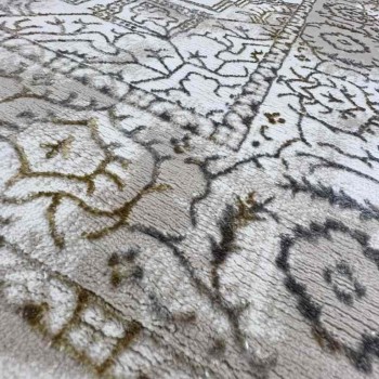 سجاد الماس تركي مودرن 35043A بيج ذهبي 150*220
