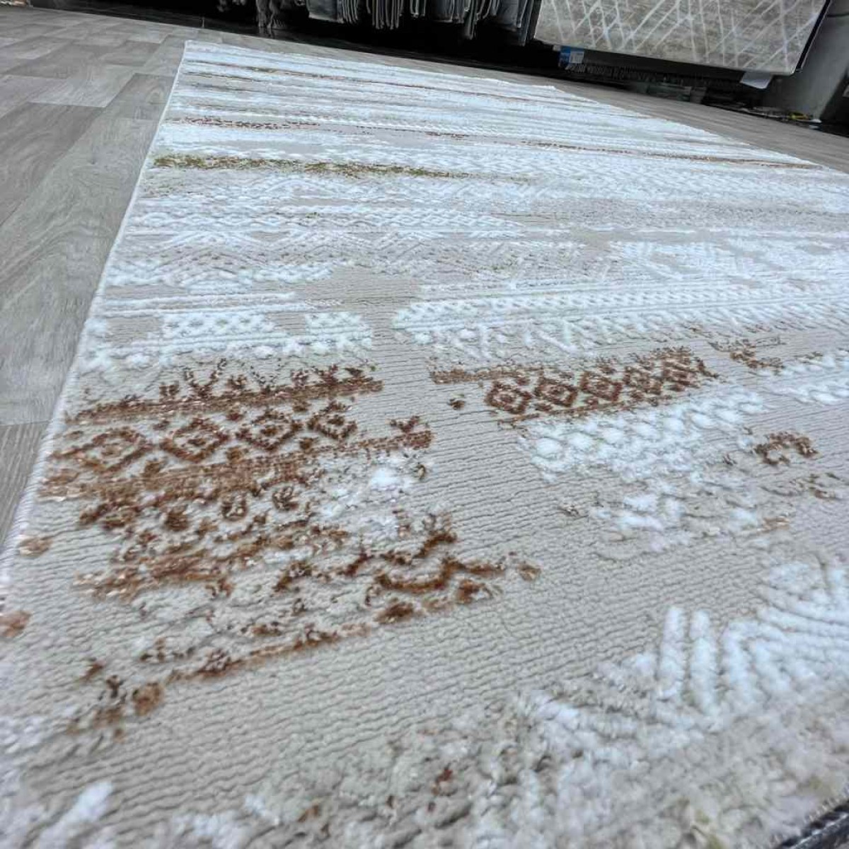 سجاد الماس تركي مودرن 30096A فيزون برتقالي 300*400
