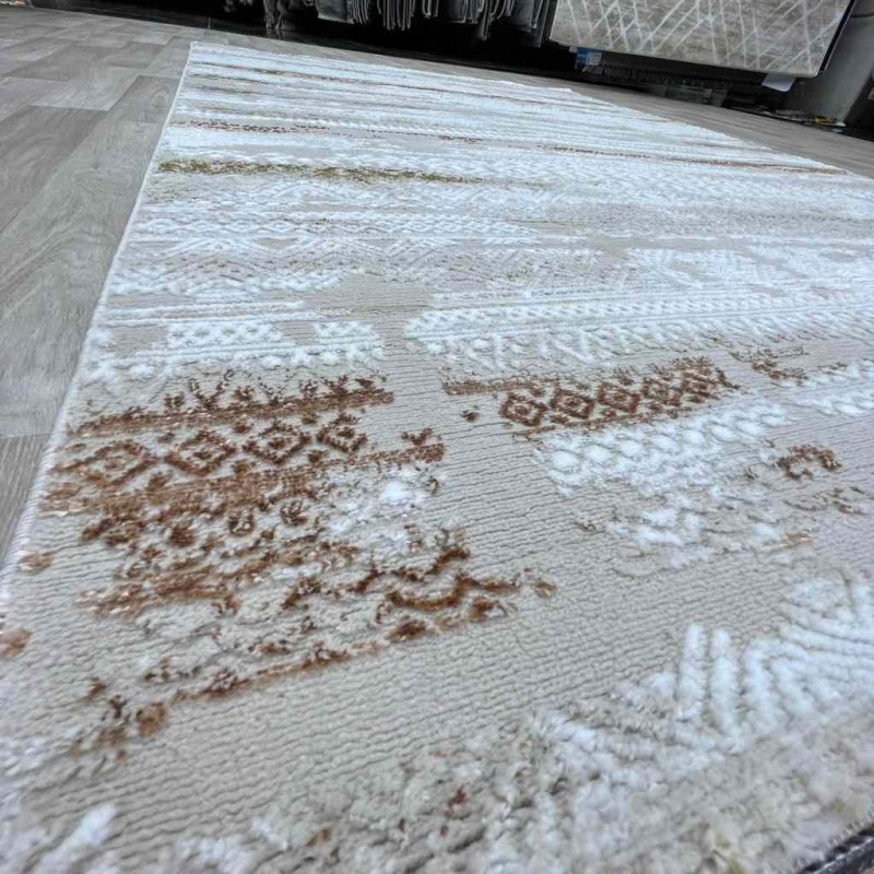 سجاد الماس تركي مودرن 30096A فيزون برتقالي 250*350