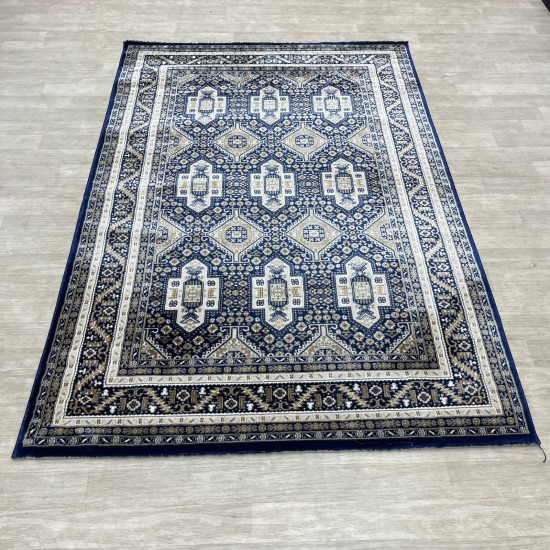 Turkish classic diamond carpet 10939A Navy color size 100*200