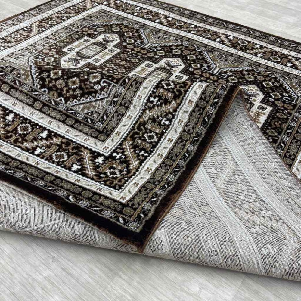 سجاد الماس كلاسيك تركي 10939A لون بني غامق مقاس 150*220