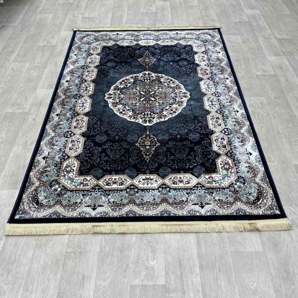 سجاد تركي كاشان 1019A كحلي مقاس 100*300 سجاد تركي كاشان 1019A 11ملى كحلي مقاس 100*300