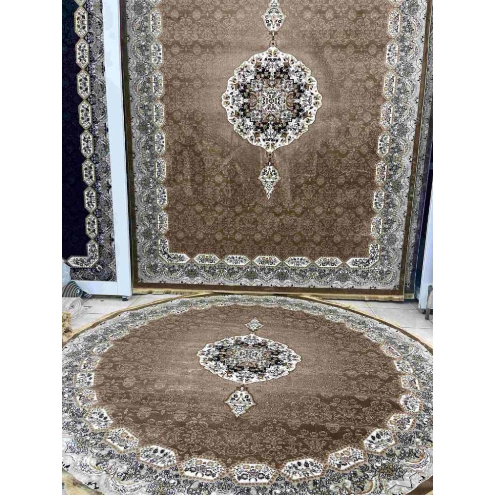 سجاد تركي كاشان دائري 1019A بيج مقاس 400*400