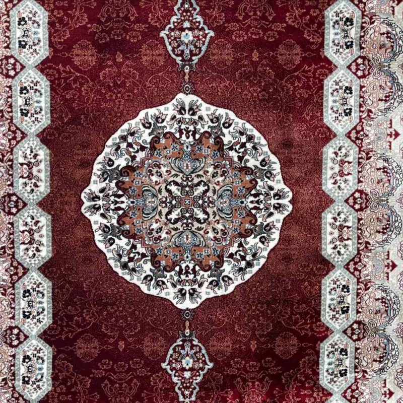 سجاد تركي كاشان دائري 1019A احمر مقاس 400*400