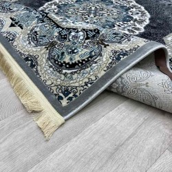 سجاد تركي كاشان دائري 1019A رصاصي مقاس 400*400