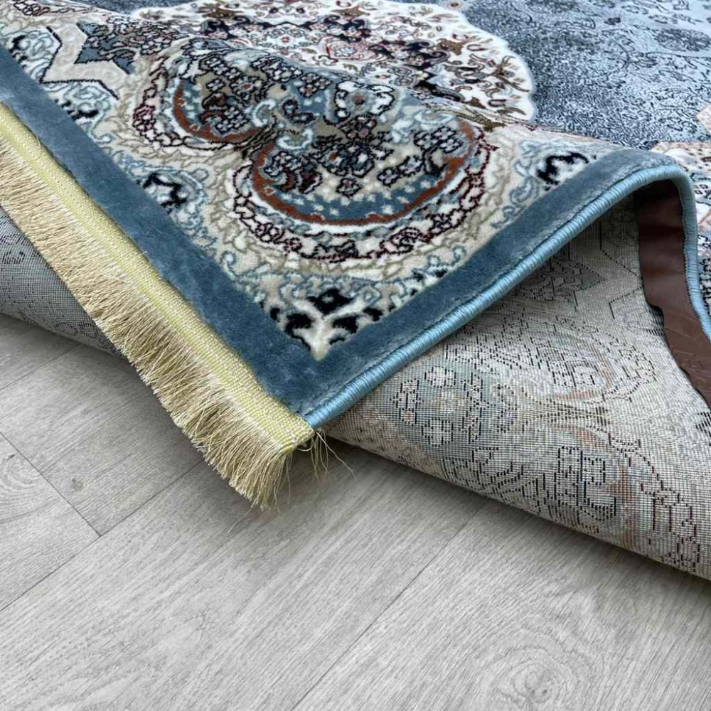 سجاد تركي كاشان دائري 1019A سماوي مقاس 400*400