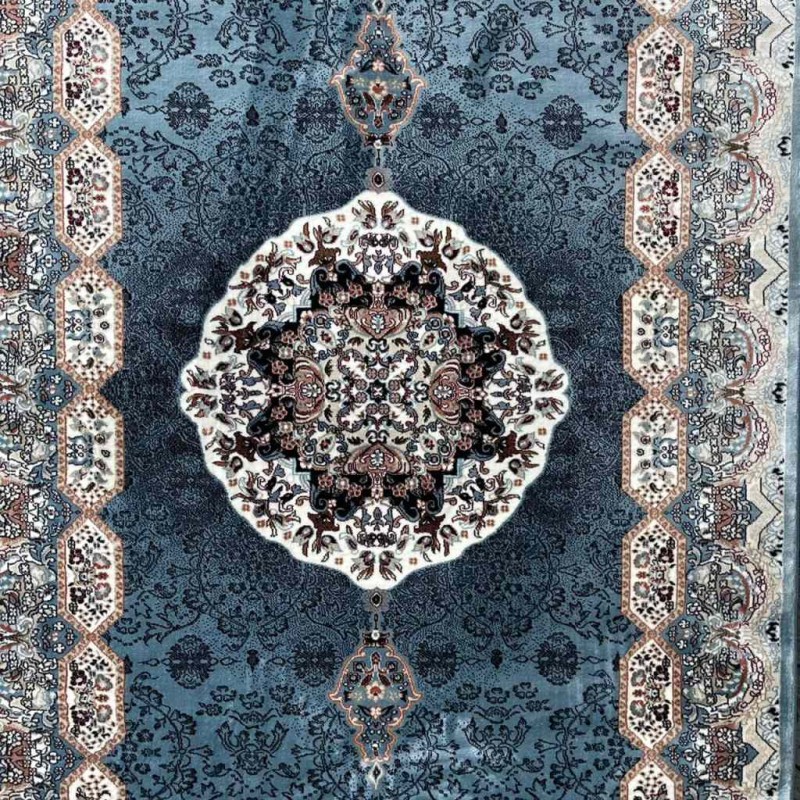 سجاد تركي كاشان 1019A 11ملى سماوي مقاس 400*500