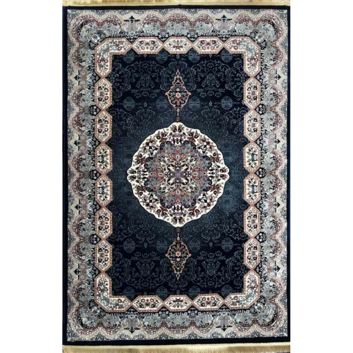 سجاد تركي كاشان 1019A كحلي مقاس 100*300 سجاد تركي كاشان 1019A 11ملى كحلي مقاس 100*300
