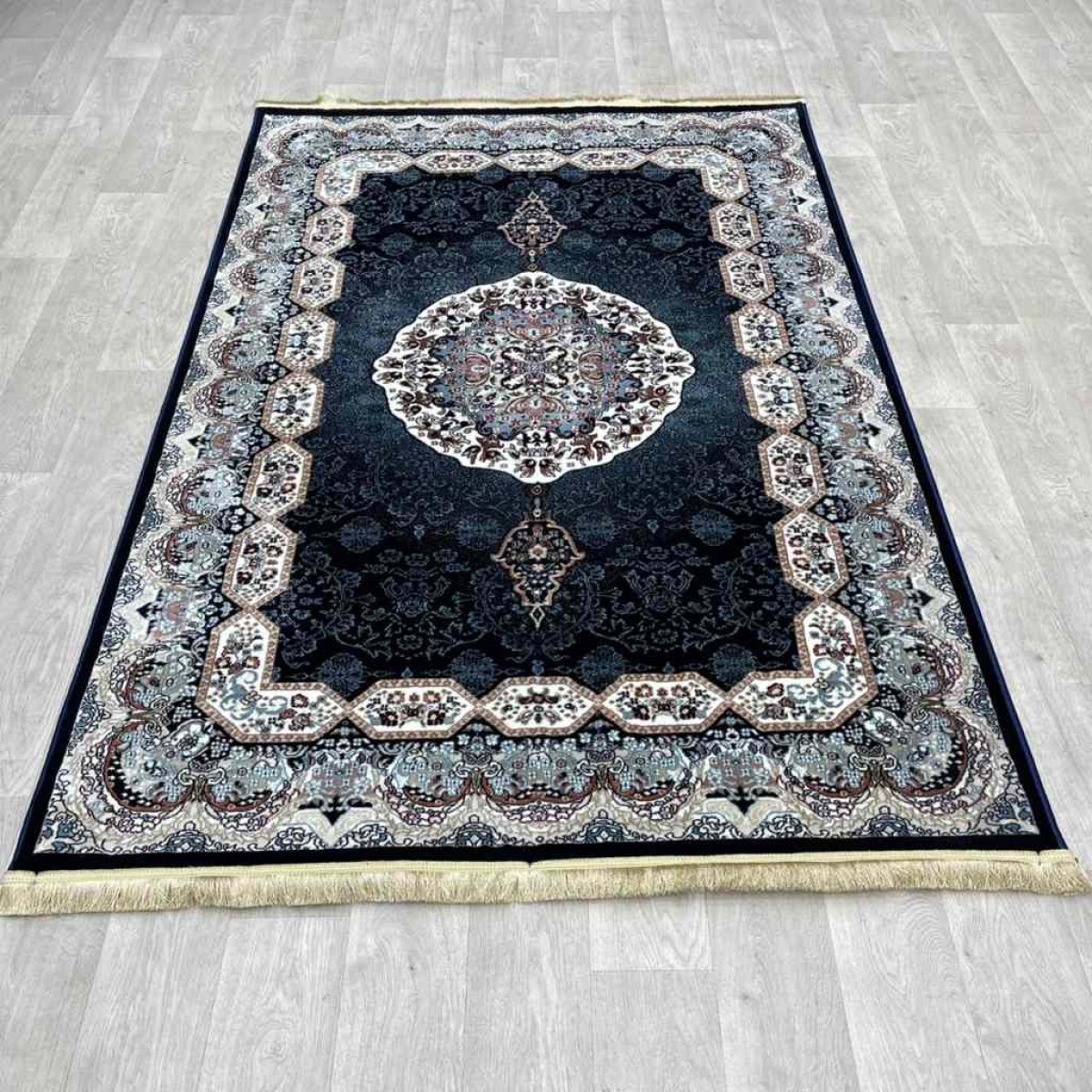 سجاد تركي كاشان 1019A كحلي مقاس 100*300 سجاد تركي كاشان 1019A 11ملى كحلي مقاس 100*300