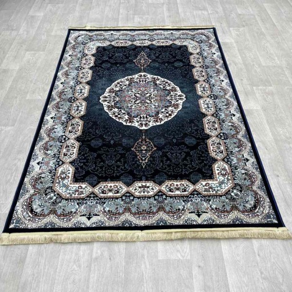 سجاد تركي كاشان دائري 1019A كحلي مقاس 200*200