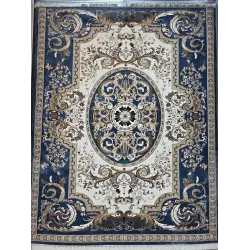 سجاد تركي شيراز A706C كلاسيك سميك ناعم سماوي مقاس 400*700