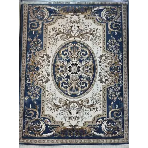 سجاد تركي شيراز A706C كلاسيك سميك ناعم سماوي مقاس 400*600