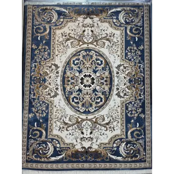 سجاد تركي شيراز A706C كلاسيك سميك ناعم سماوي مقاس 400*600