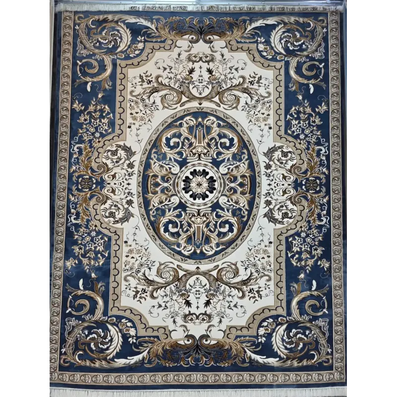 سجاد تركي شيراز A706C كلاسيك سميك ناعم سماوي مقاس 400*600
