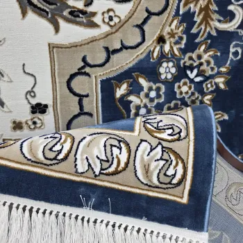 سجاد تركي شيراز A706C كلاسيك سميك ناعم سماوي مقاس 400*600