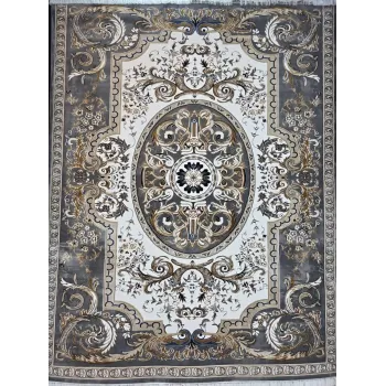 سجاد تركي شيراز A706C كلاسيك سميك ناعم رصاصي مقاس 400*800