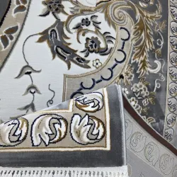 سجاد تركي شيراز A706C كلاسيك سميك ناعم رصاصي مقاس 400*800